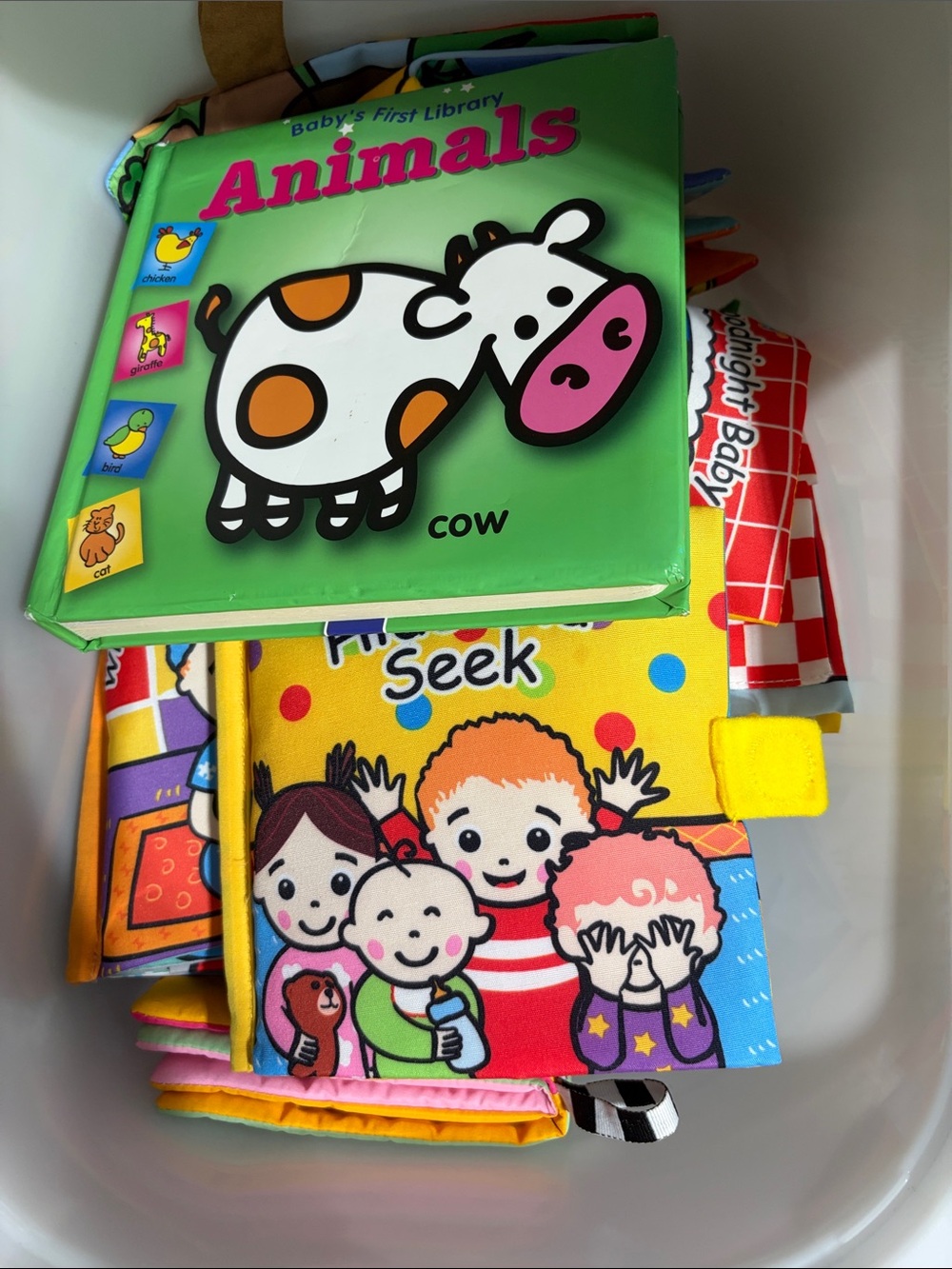 Baby's First Library Animals Cow Soft Cloth Book - Green